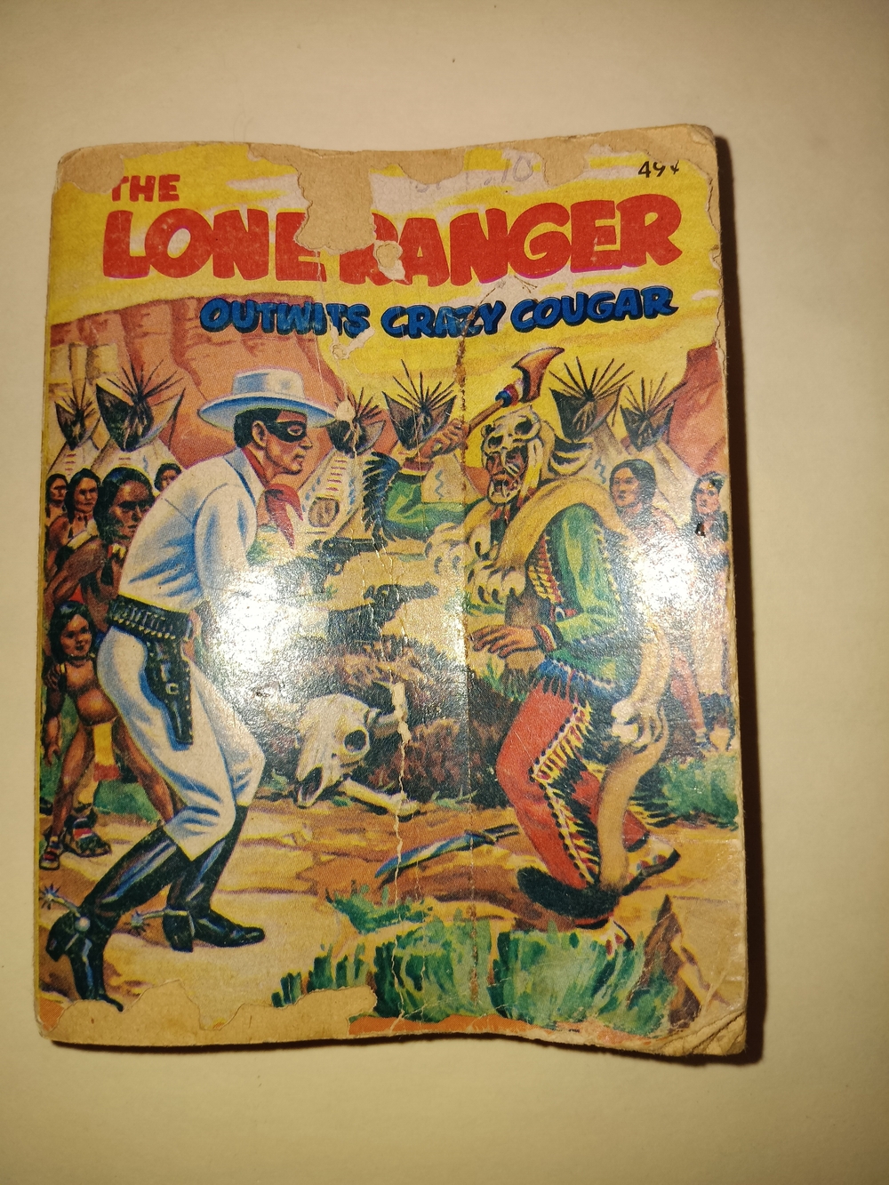 Source Unknown The Lone Ranger Yellow Red Blue Vintage Comic Cover